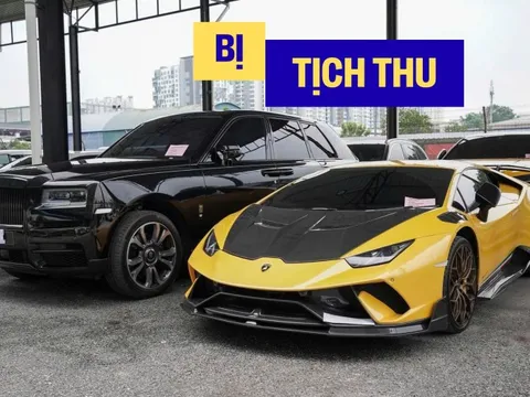 Siêu xe Lamborghini, Rolls-Royce, Aston Aston Martin... bị tịch thu vì không nộp thuế đường bộ, không mua bảo hiểm...