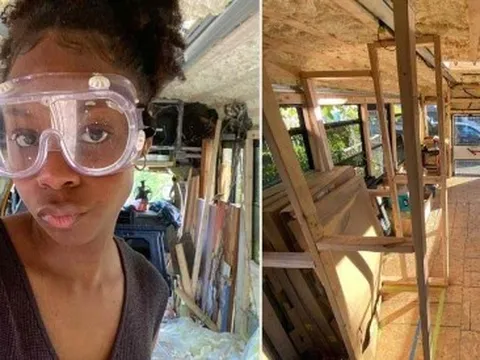 Không chịu nổi giá thuê nhà tăng cao, cô gái cải tạo xe buýt để sống